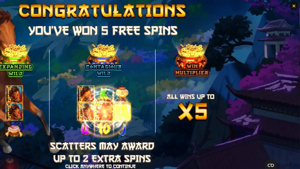 Tampilan visual slot 3 Wonders Luck of Stallion dengan tema kuda dan ornamen Tiongkok